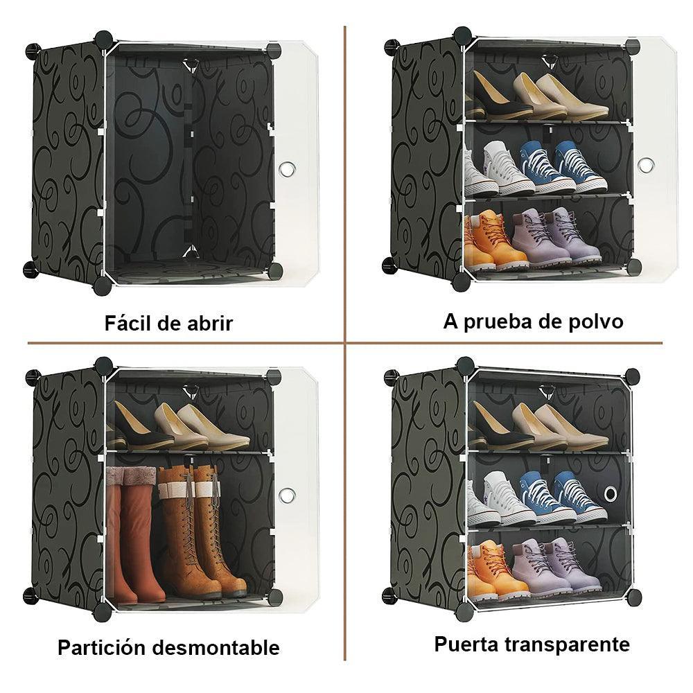 Zapatera Organizador Armable 9 Niveles Multiusos Negro - Keller Perú