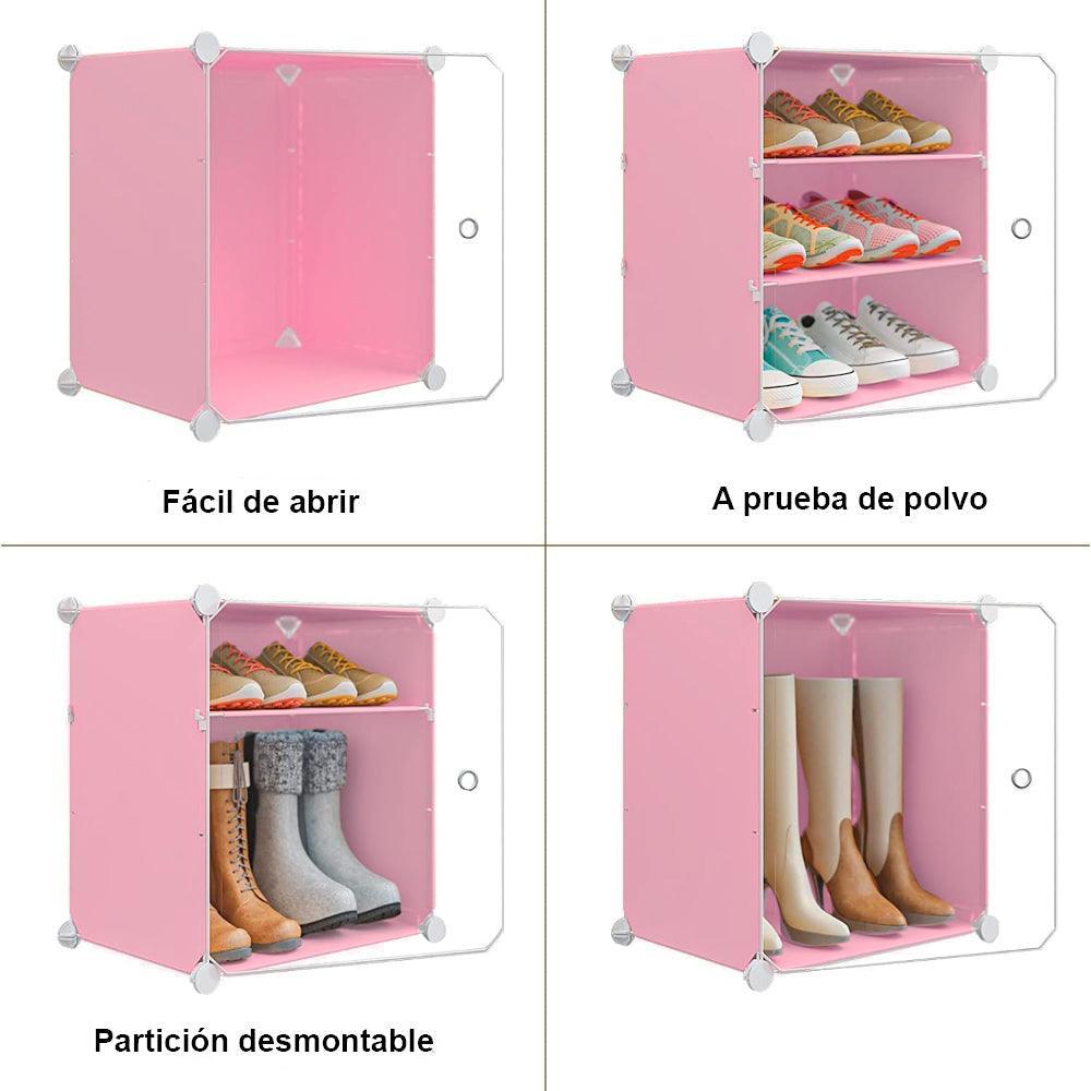 Zapatera Organizador Armable 9 Niveles Multiusos Rosado - Keller Perú