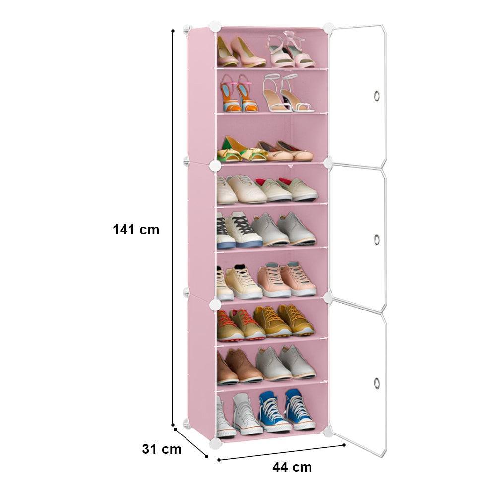 Zapatera Organizador Armable 9 Niveles Multiusos Rosado - Keller Perú