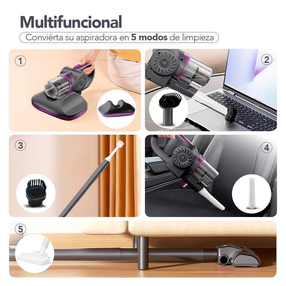 Aspiradora de Mano Portátil 5 en 1 Antiácaros Multifuncional SK2
