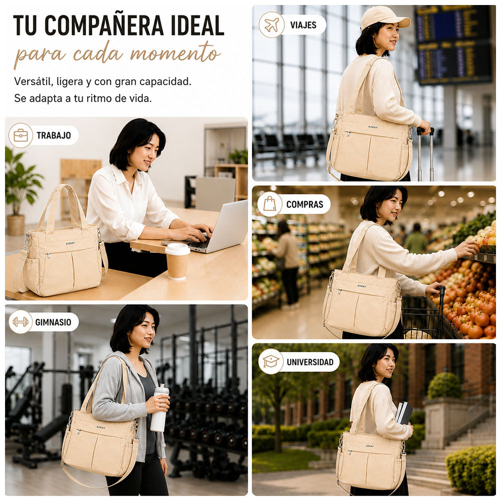 Bolso para Mujer Impermeable con Gran Capacidad y Correa Ajustable CT2