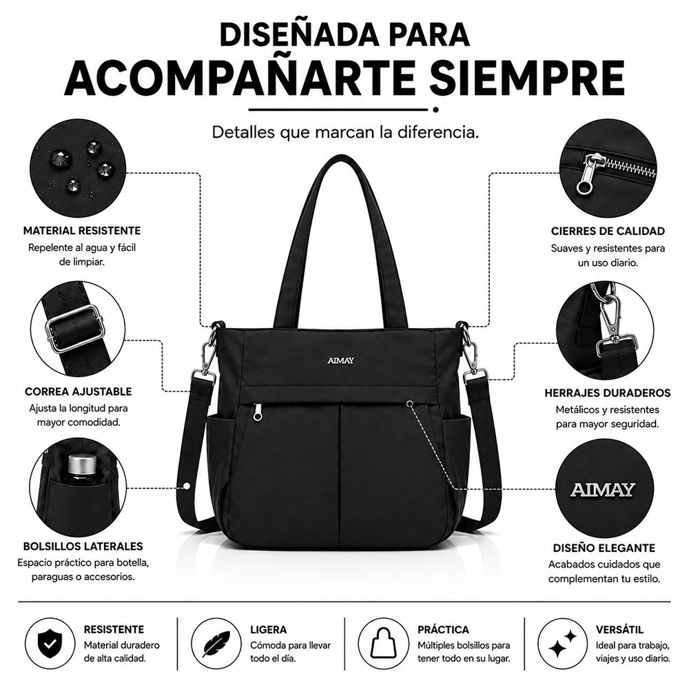 Bolso para Mujer Impermeable con Gran Capacidad y Correa Ajustable CT2