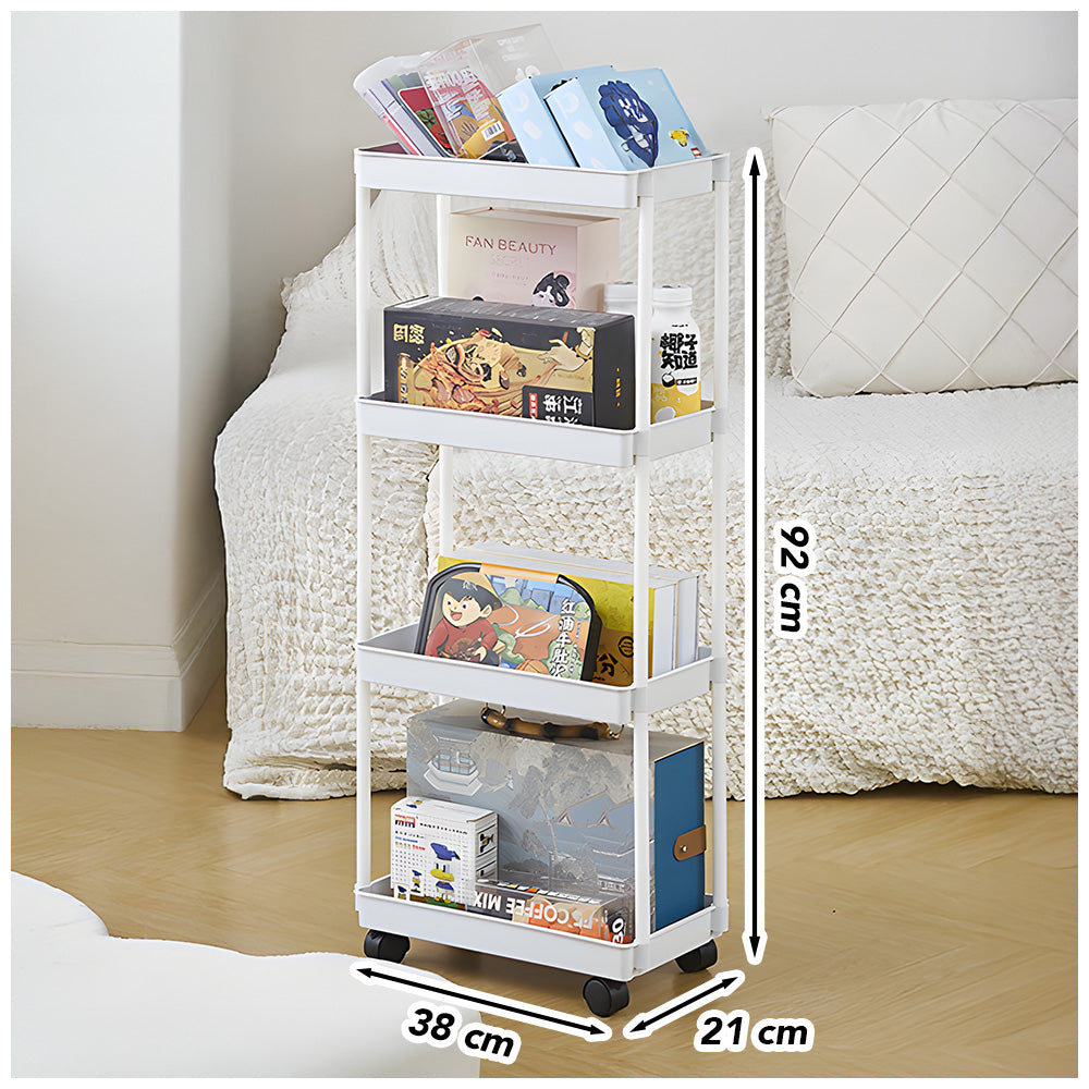 Carrito Organizador Estante 4 Niveles con Ruedas para Baño B24