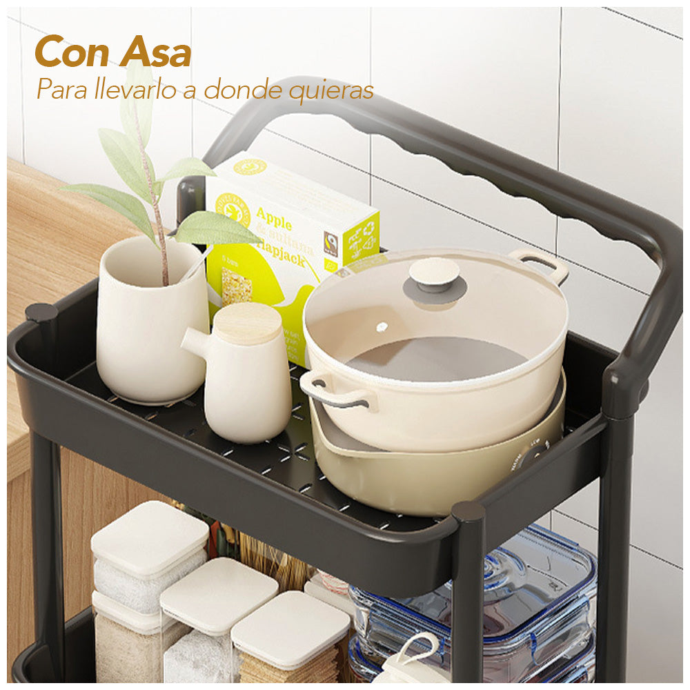 Carrito Organizador 3 Niveles con Ruedas Y Asa para Baño C92