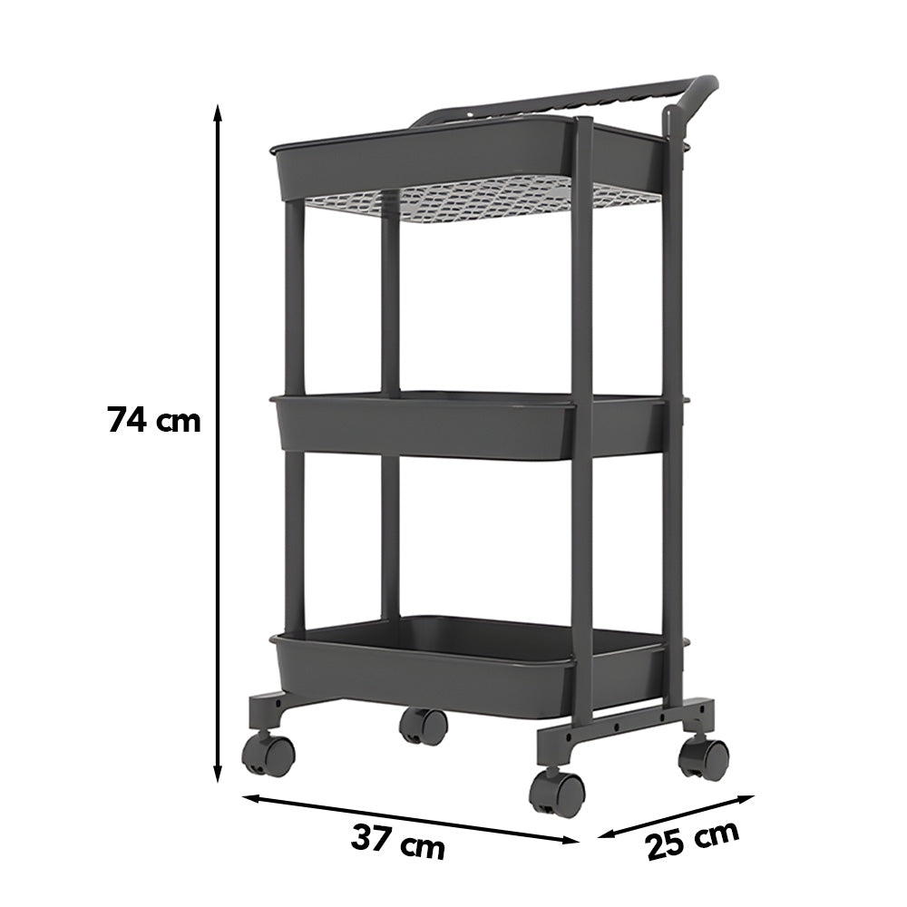 Carrito Organizador 3 Niveles con Ruedas Y Asa para Cocina C92