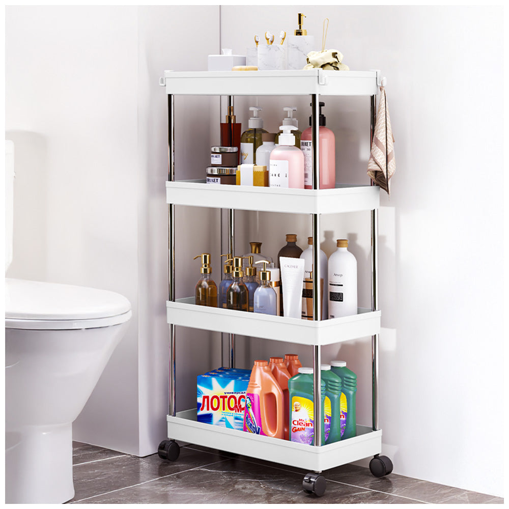 Carrito Organizador Elegante 4 Niveles con Colgadores para Baño AJ8