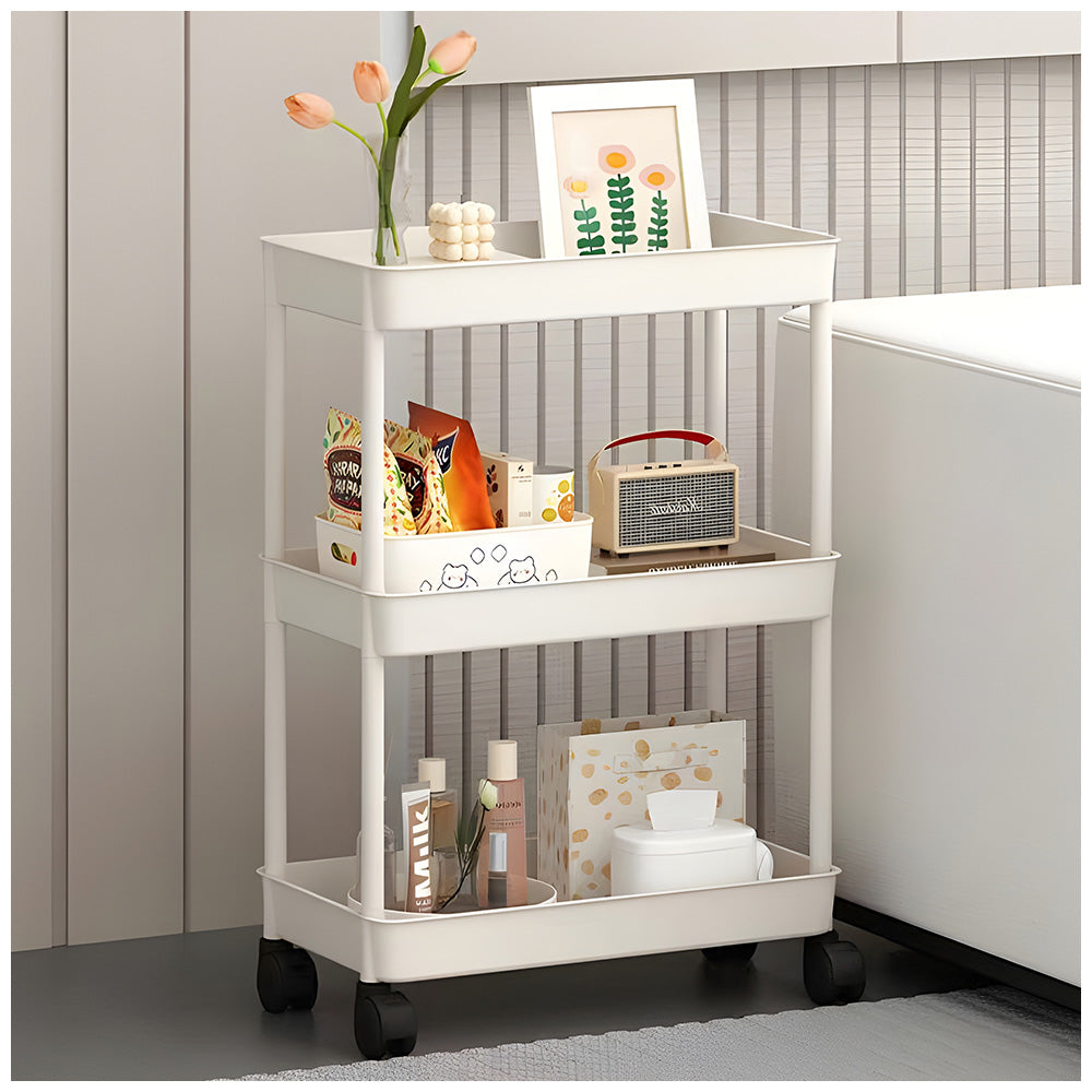 Carrito Organizador Estante 3 Niveles con Ruedas para Dormitorio B23