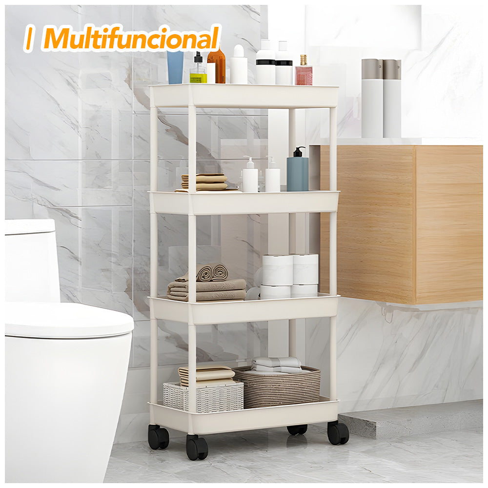 Carrito Organizador Estante 4 Niveles con Ruedas para Dormitorio B24