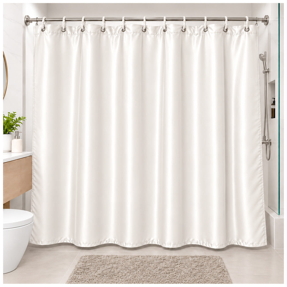 Cortina de Baño Elegante Satinada con Colgadores TH5