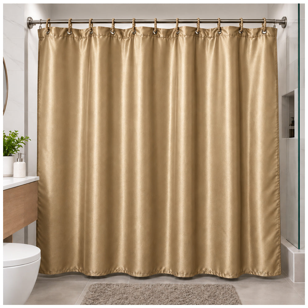 Cortina de Baño Elegante Satinada con Colgadores TH5