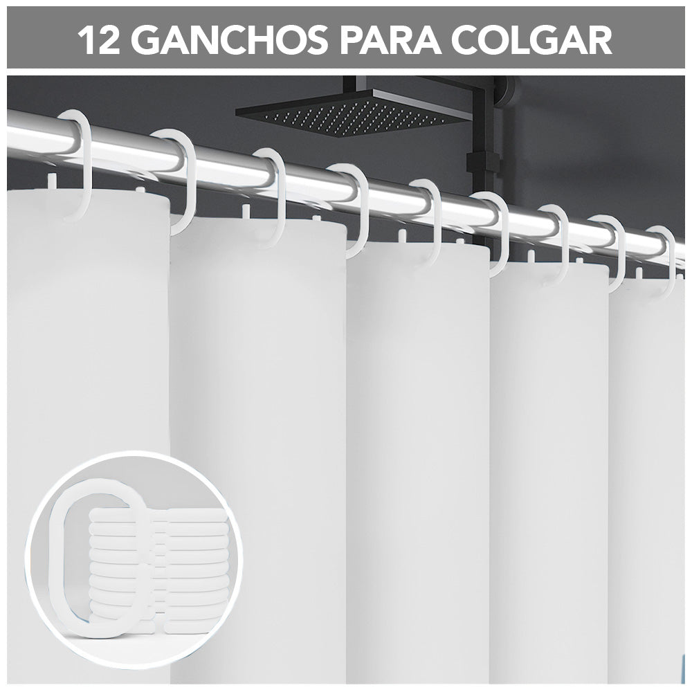 Cortina de Baño Impermeable Premium 180x180 H66