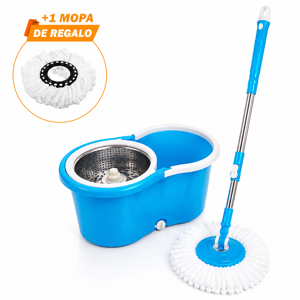 Trapeador con Escurridor Giratorio Automático con Mopa de Regalo WW1