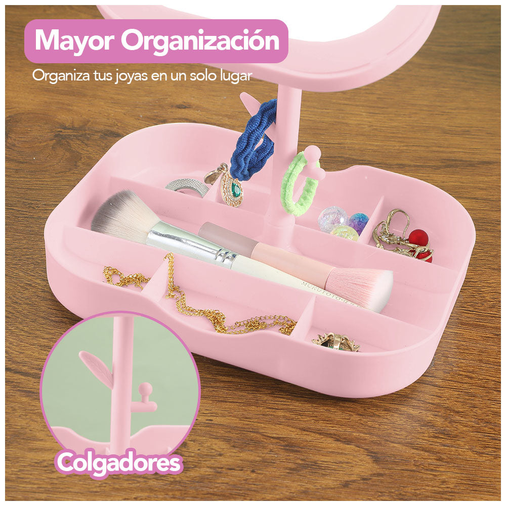 Joyero Organizador con Espejo LED Portátil A31