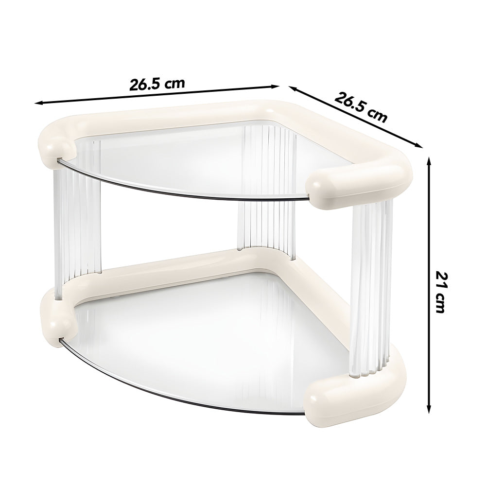 Organizador Esquinero de Baño 2 Niveles con Base Antideslizante E47