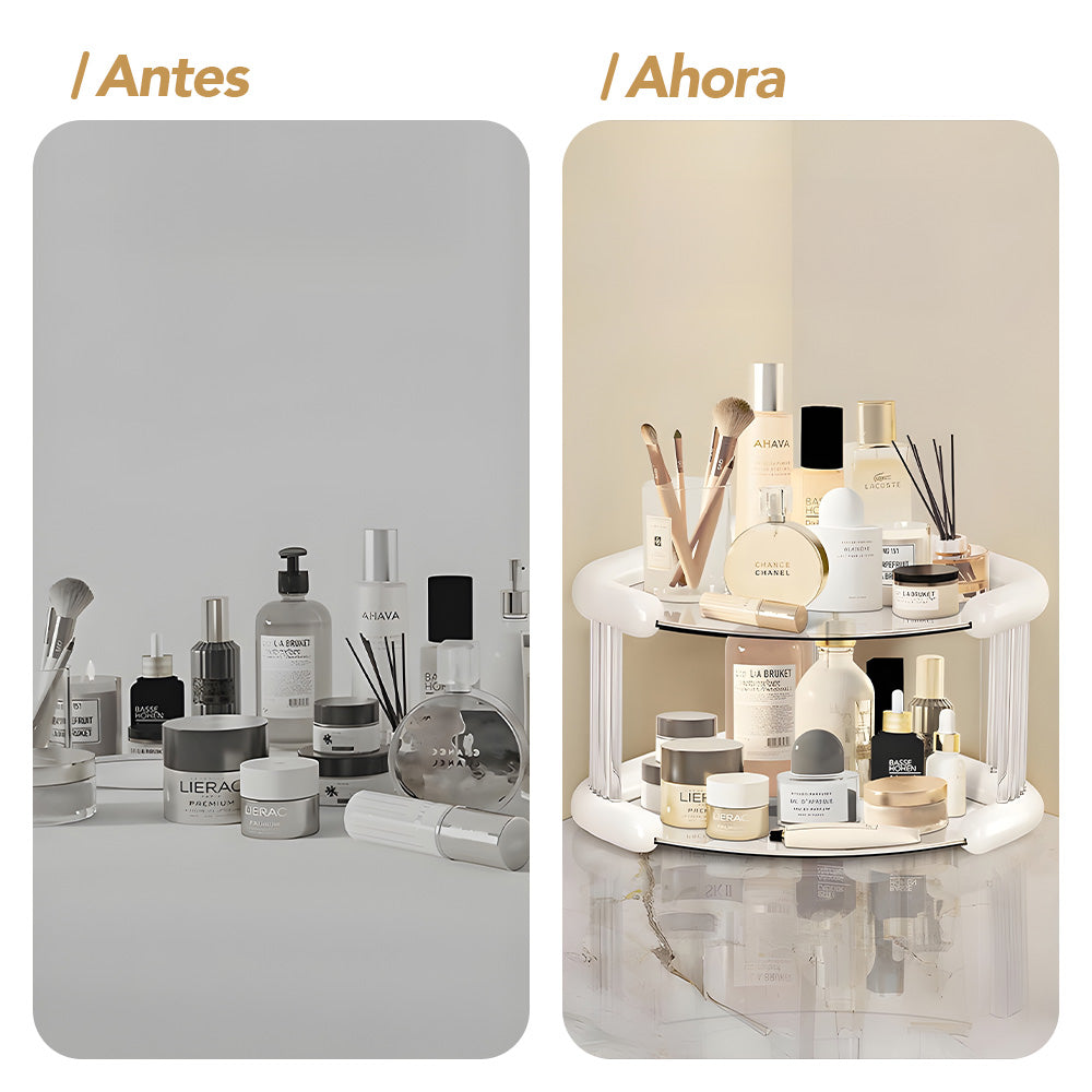 Esquinero Organizador para Maquillaje Cosméticos 2 Niveles E47