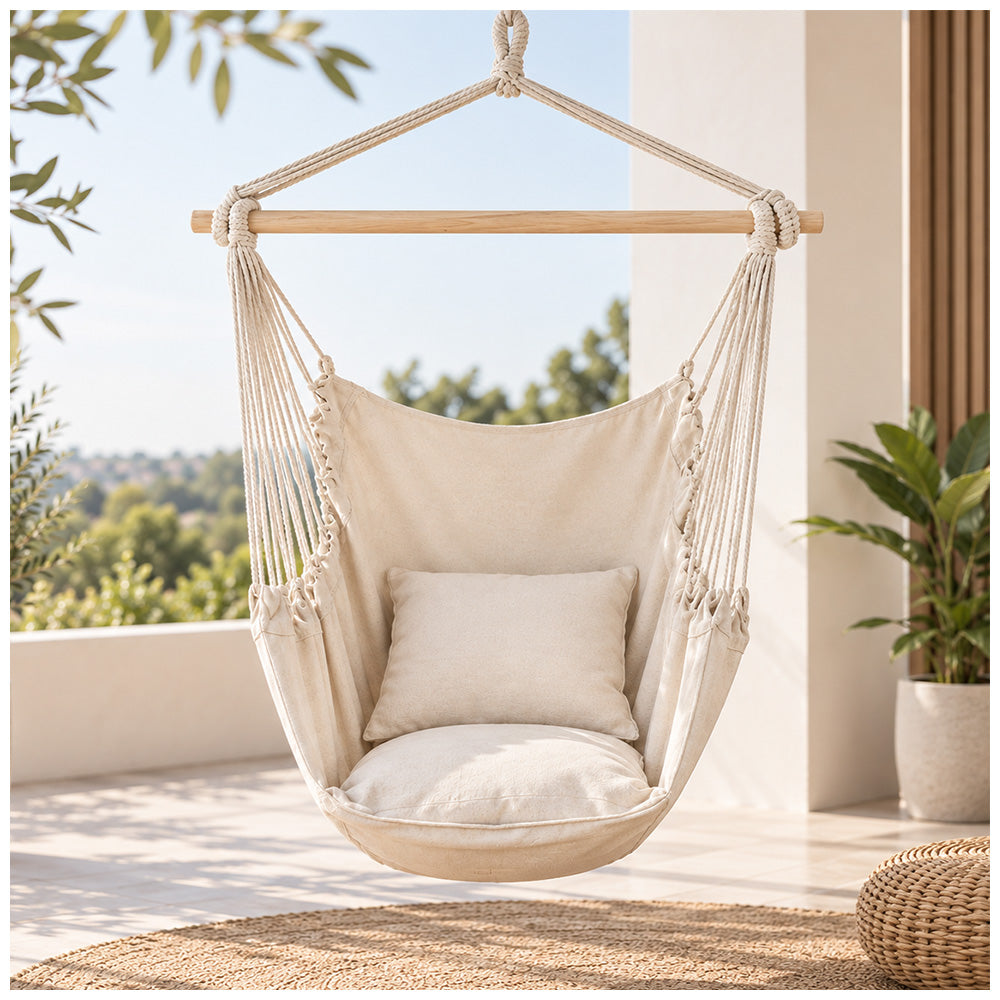 Hamaca Silla Colgante Portátil con Cojines LJ4