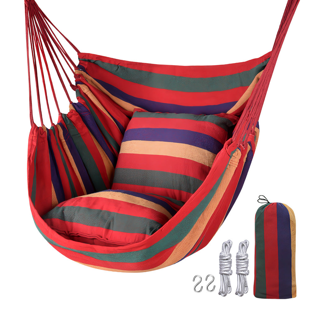 Hamaca Silla Colgante con Cojínes Y Funda 100cm X 130cm Multicolor A58