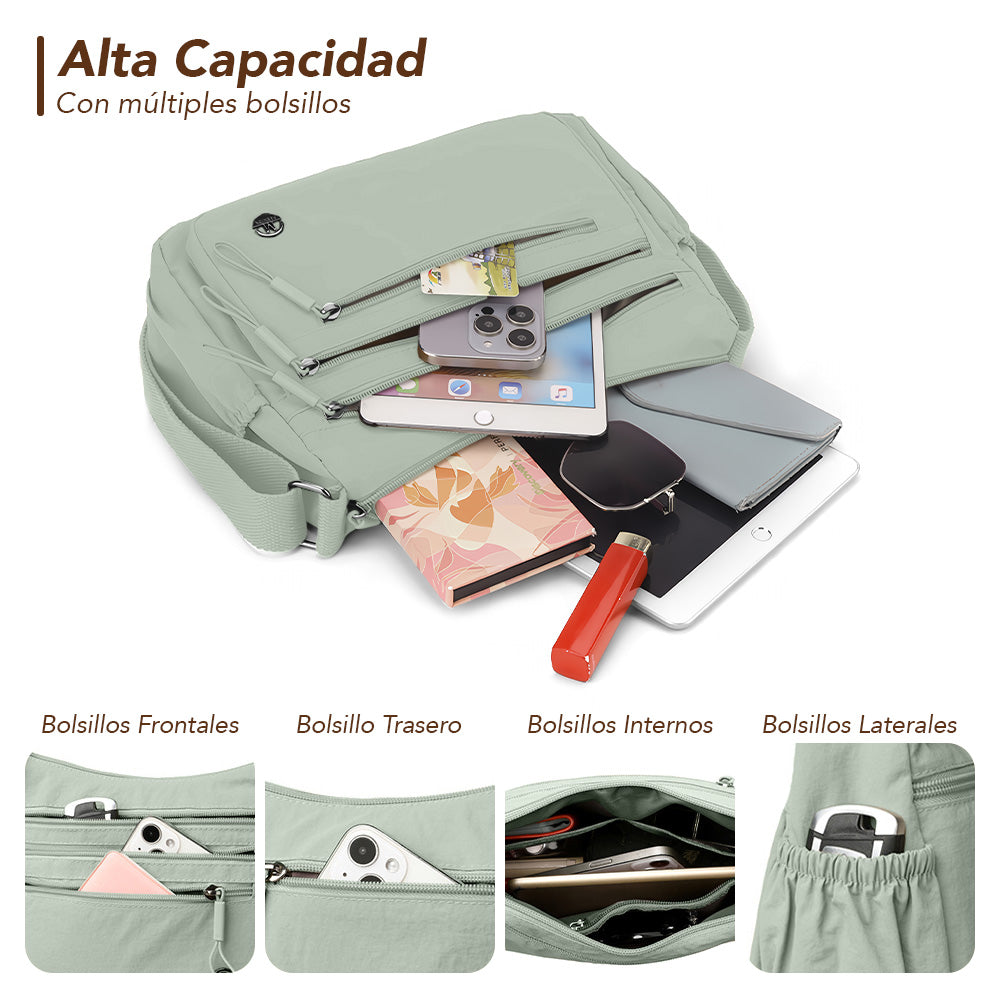 Morral para Mujer con Correa Ajustable Y Múltiples Bolsillos BP3