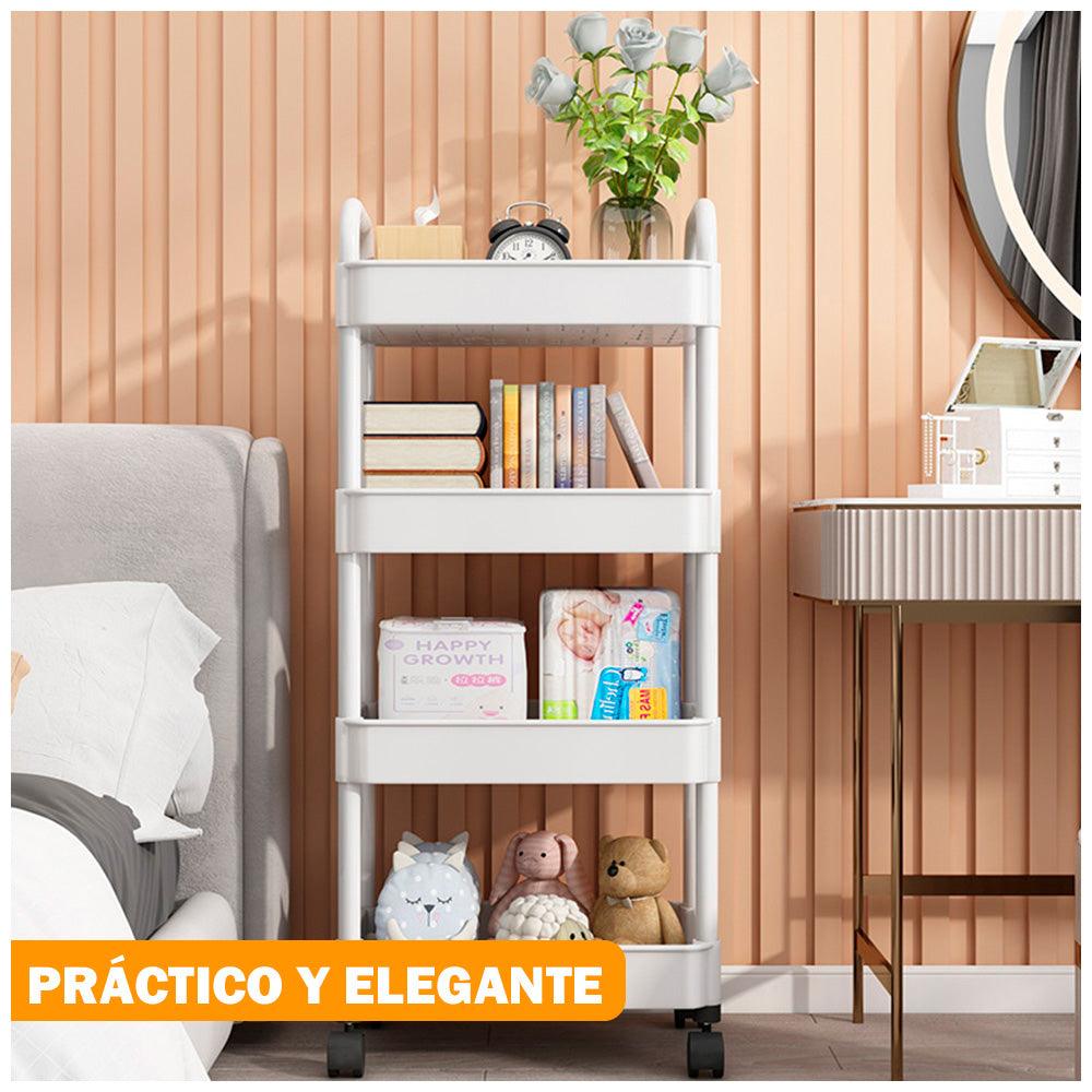 Carrito Organizador Estante 4 Niveles con Ruedas para Baño JK4