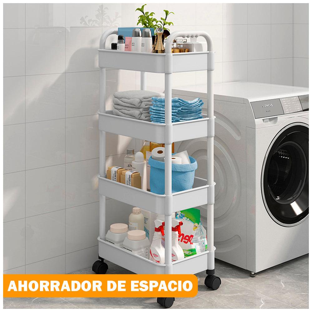Carrito Organizador Estante 4 Niveles con Ruedas para Baño JK4