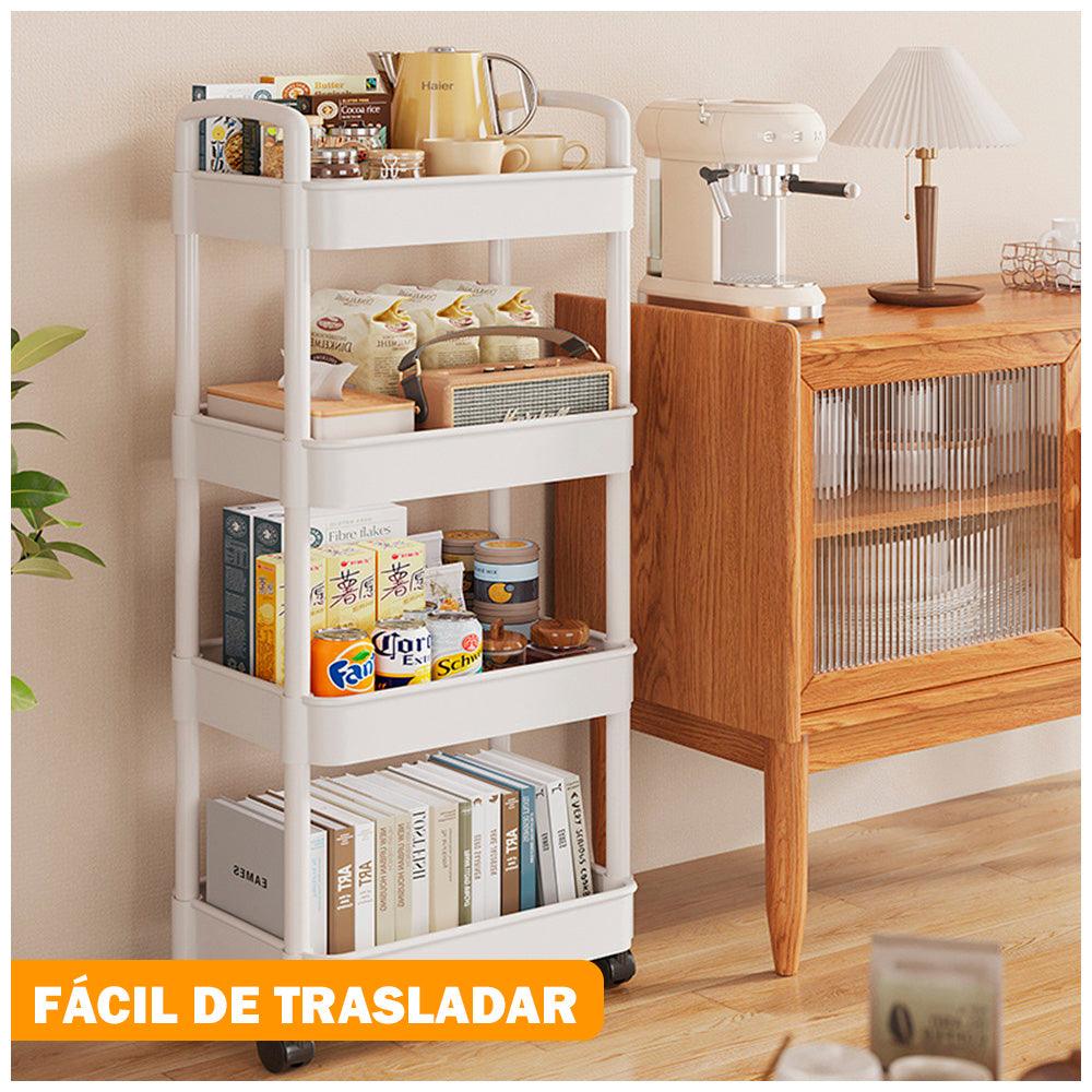 Carrito Organizador Estante 4 Niveles con Ruedas para Baño JK4