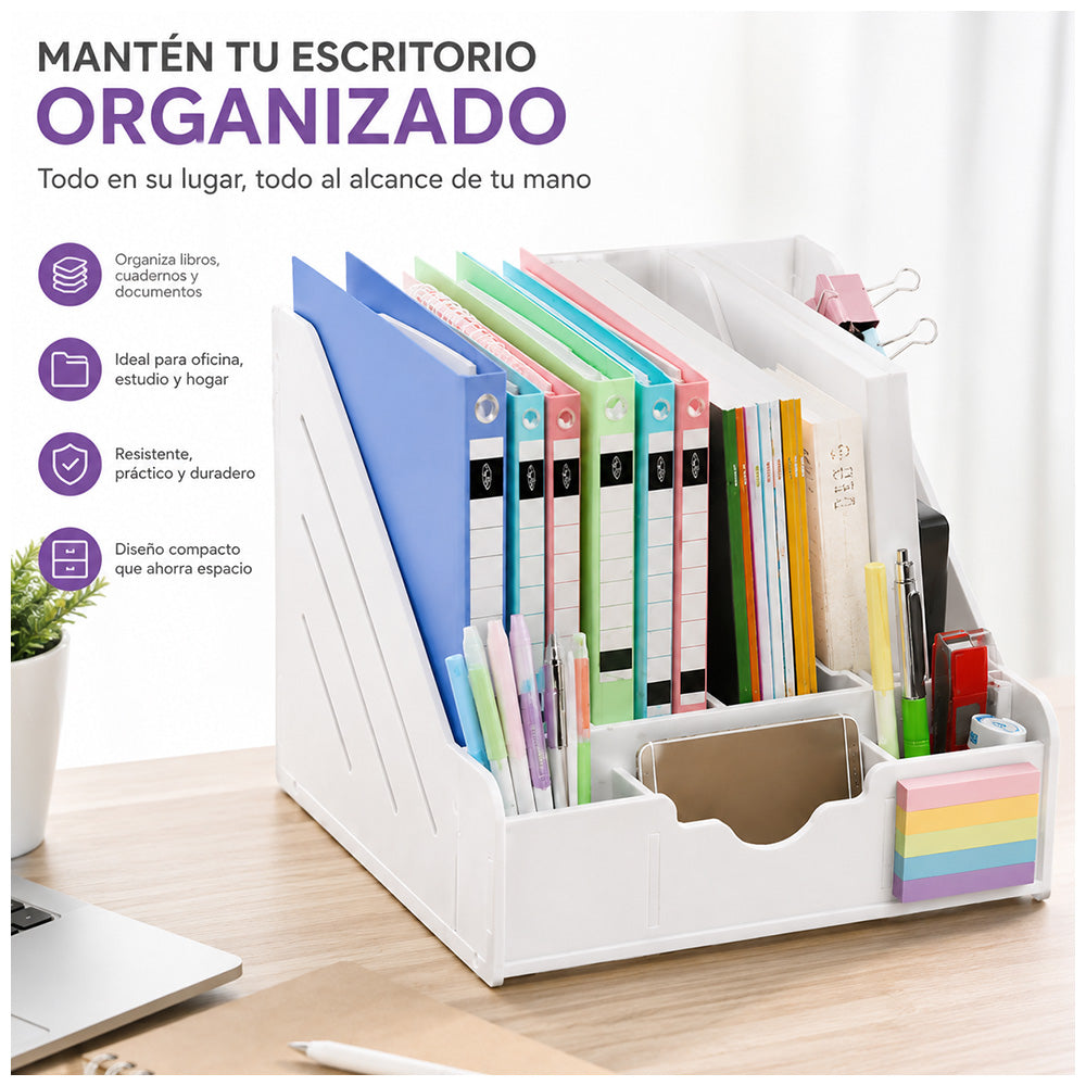 Organizador de Escritorio con Compartimentos para Oficina Estudio y Hogar A42