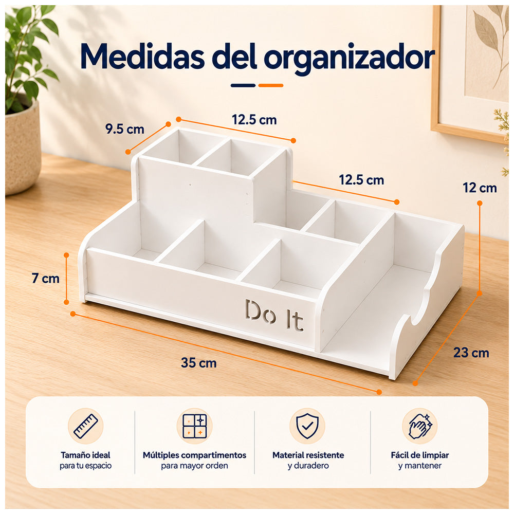 Organizador de Escritorio Multifuncional con Compartimentos AJ1