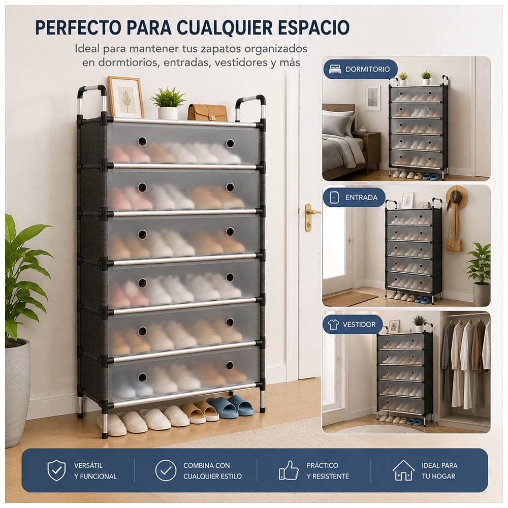 Organizador de Zapatos de 6 Niveles con Puertas Abatibles Z18