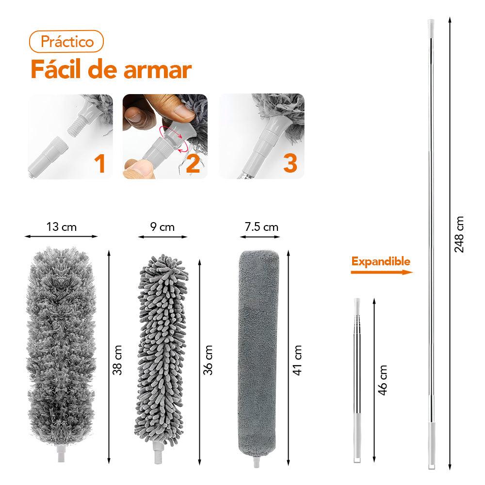 Plumero de Microfibra Expandible 3 en 1 248 cm HF9