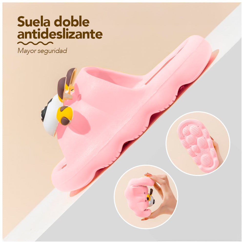 Sandalias Kawaii para Niños Diseño 3D Jirafa Rosado Z35