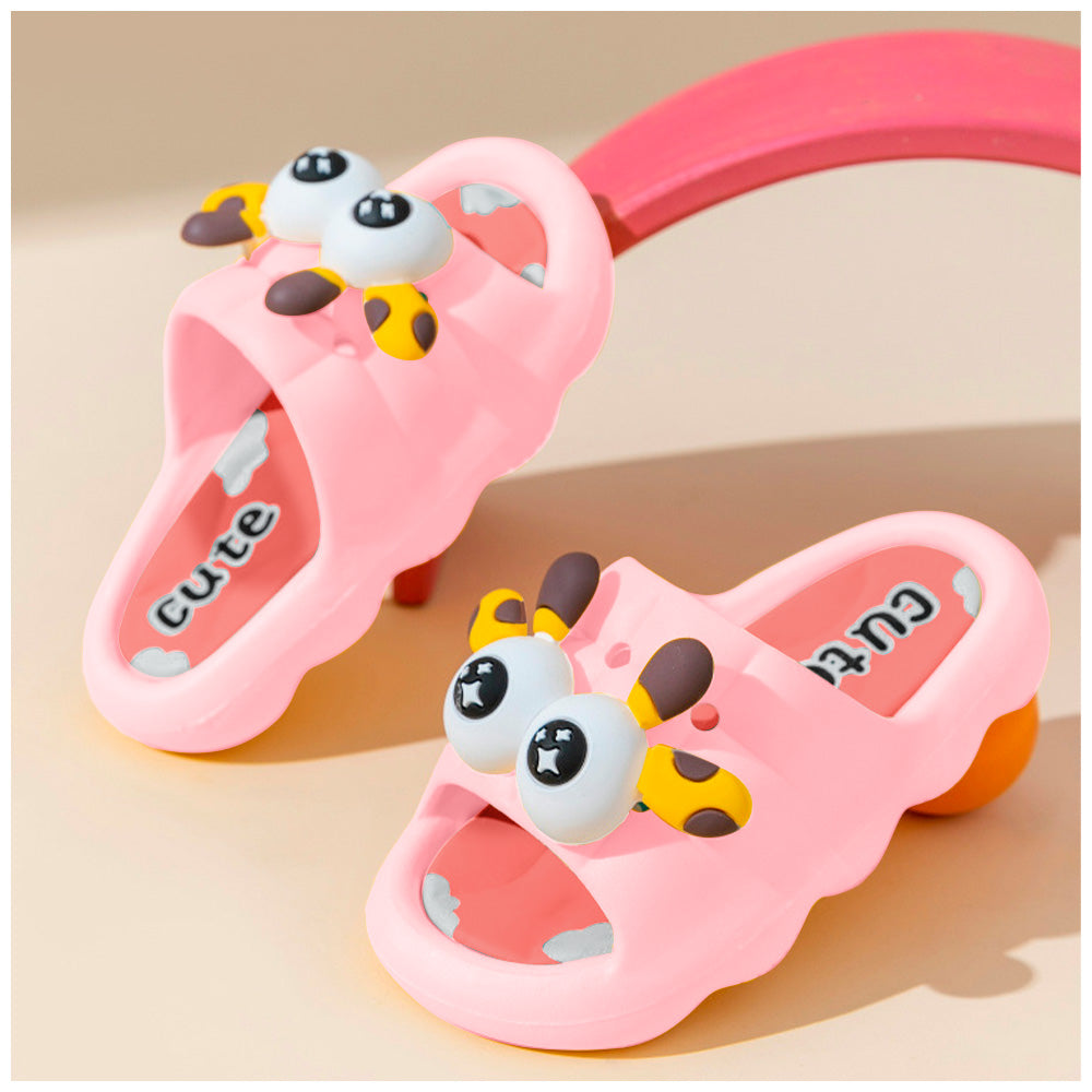 Sandalias Kawaii para Niños Diseño 3D Jirafa Rosado Z35