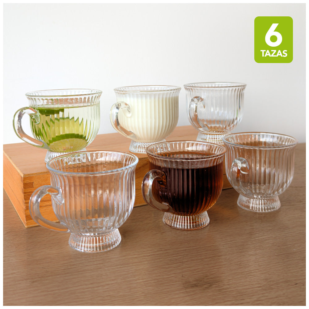 Set de 6 Tazas de Vidrio Elegante G83