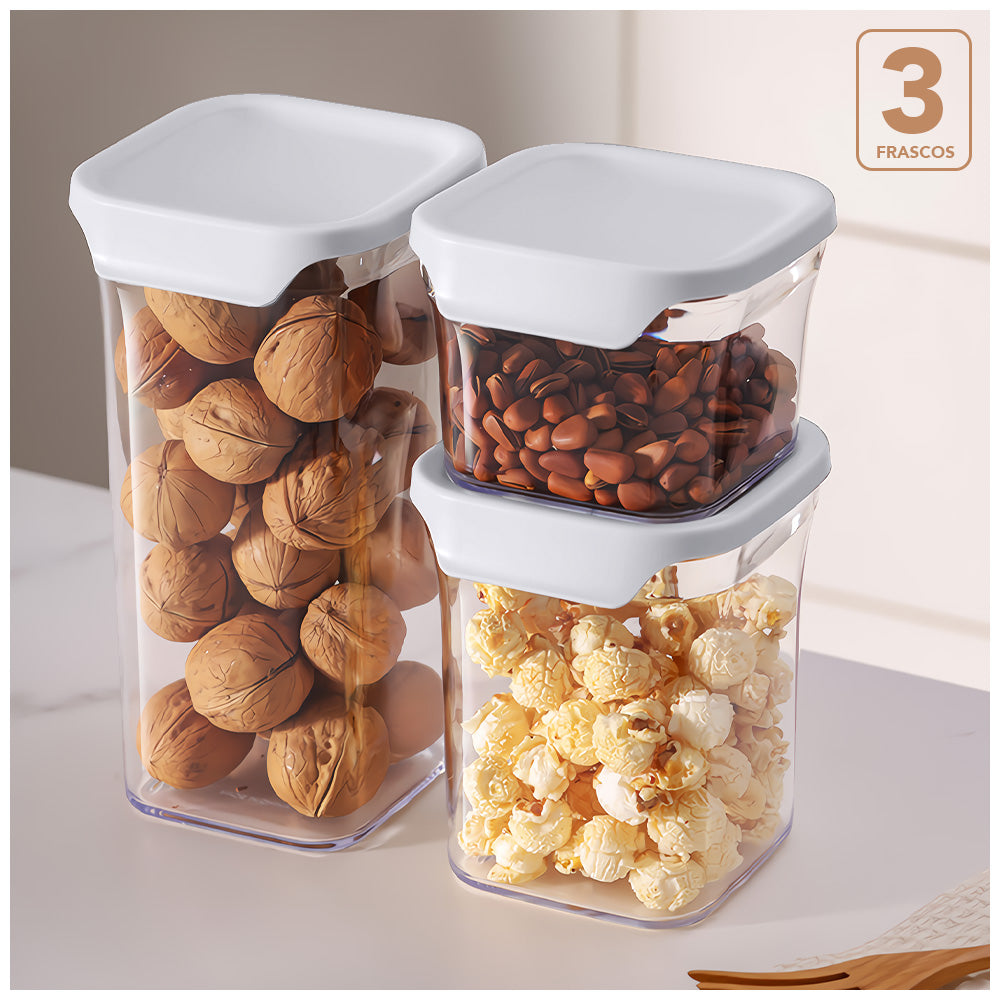 Set de Frascos Herméticos 3 Piezas con Tapa H10