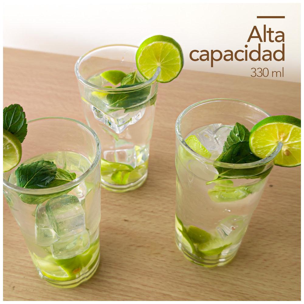 Set de 3 Vasos de Vidrio Alto 330 ML M4V