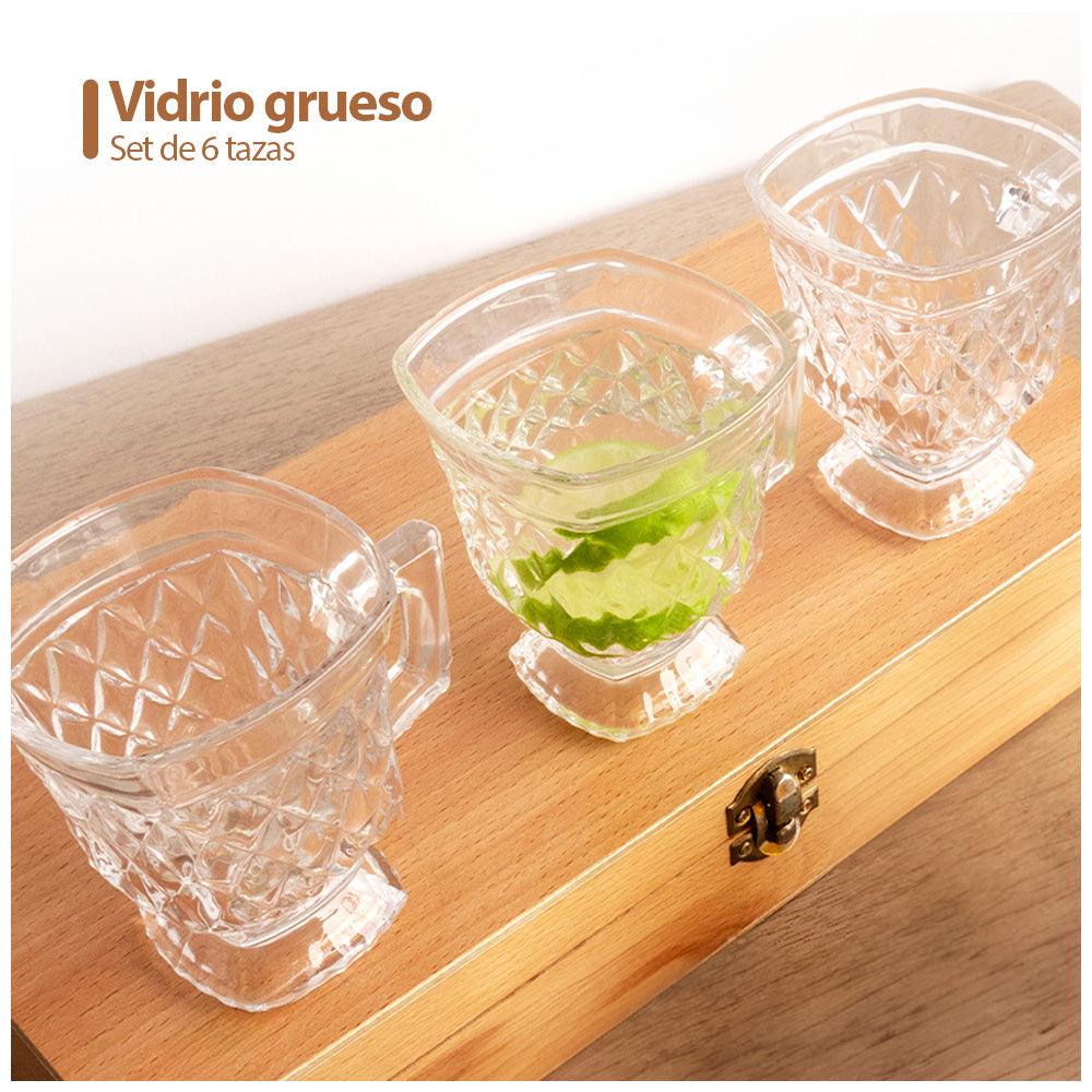 Set de 6 Tazas de Vidrio Elegante TV6