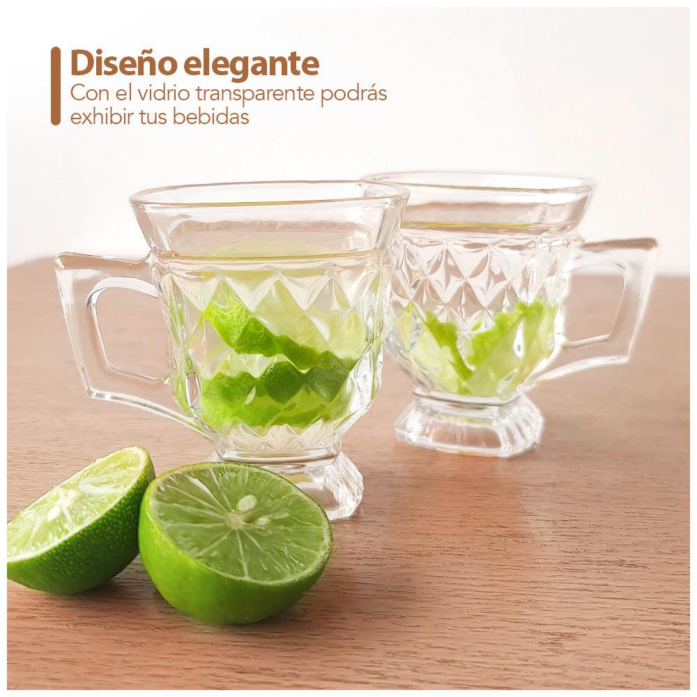 Set de 6 Tazas de Vidrio Elegante TV6