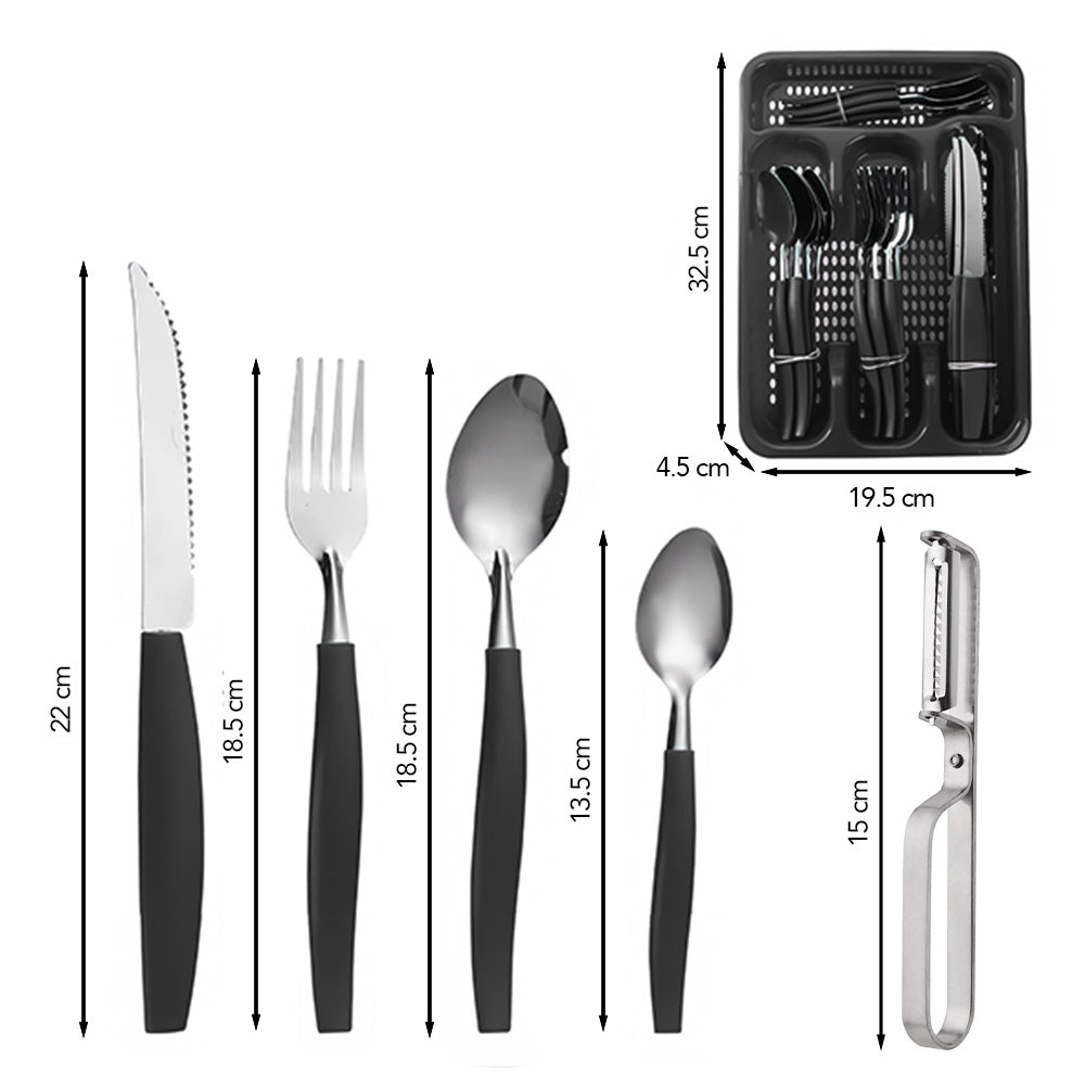 Juego de Cubiertos 25 Piezas con Bandeja L17