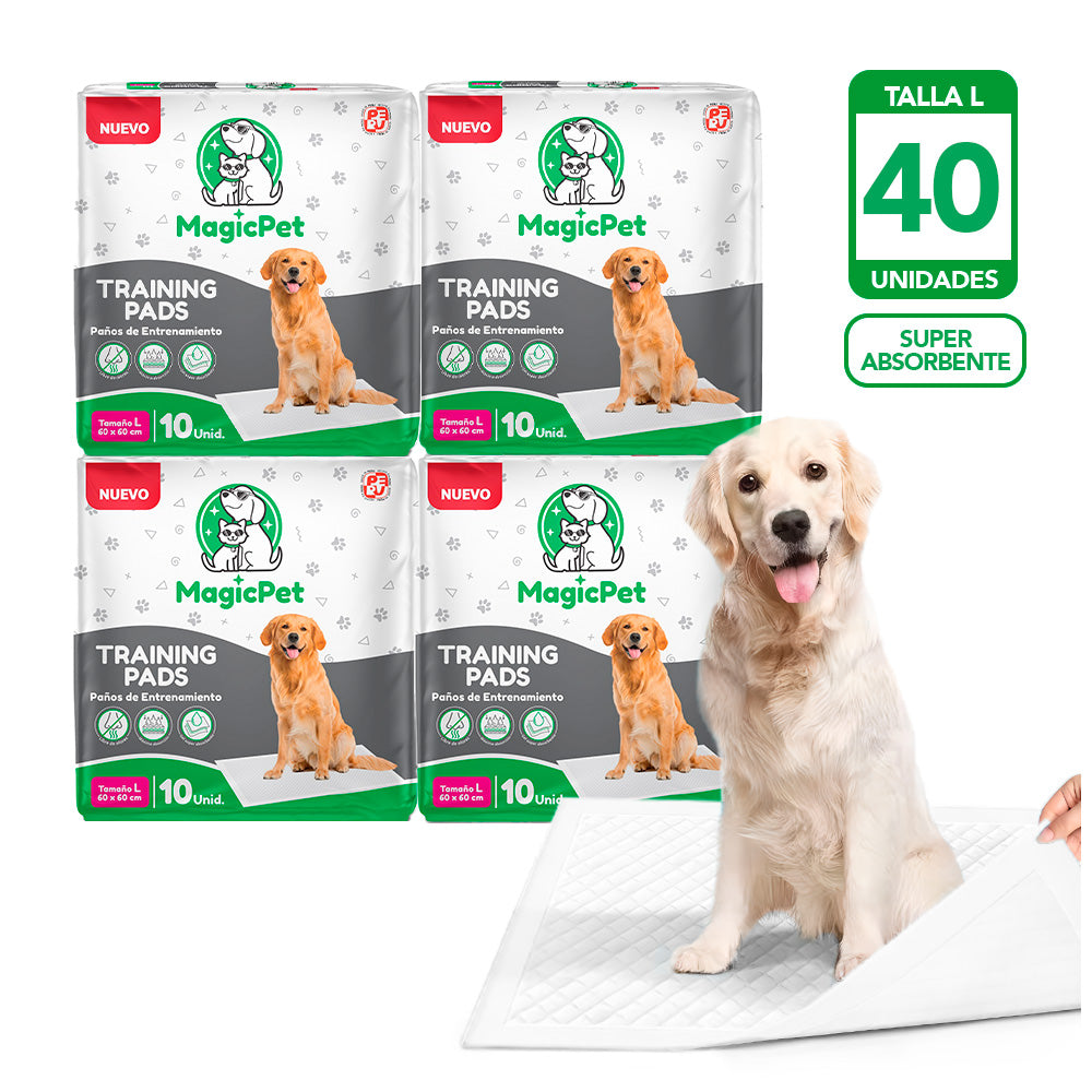 Pack x4 Pañales para Mascotas Super Absorbente Talla L 40 UND HY6