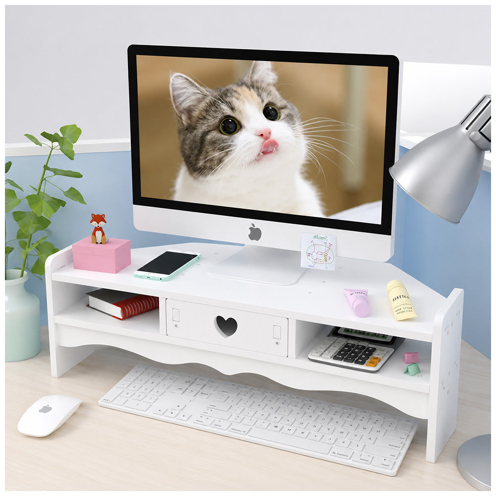 Soporte para Monitor con Cajón y Organizador de Escritorio Multifuncional A43