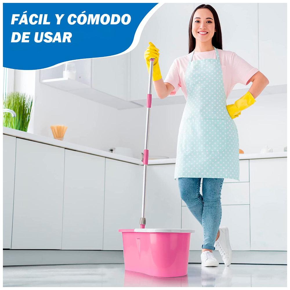 Trapeador con Escurridor Giratorio Automático 2 Mopas 88S