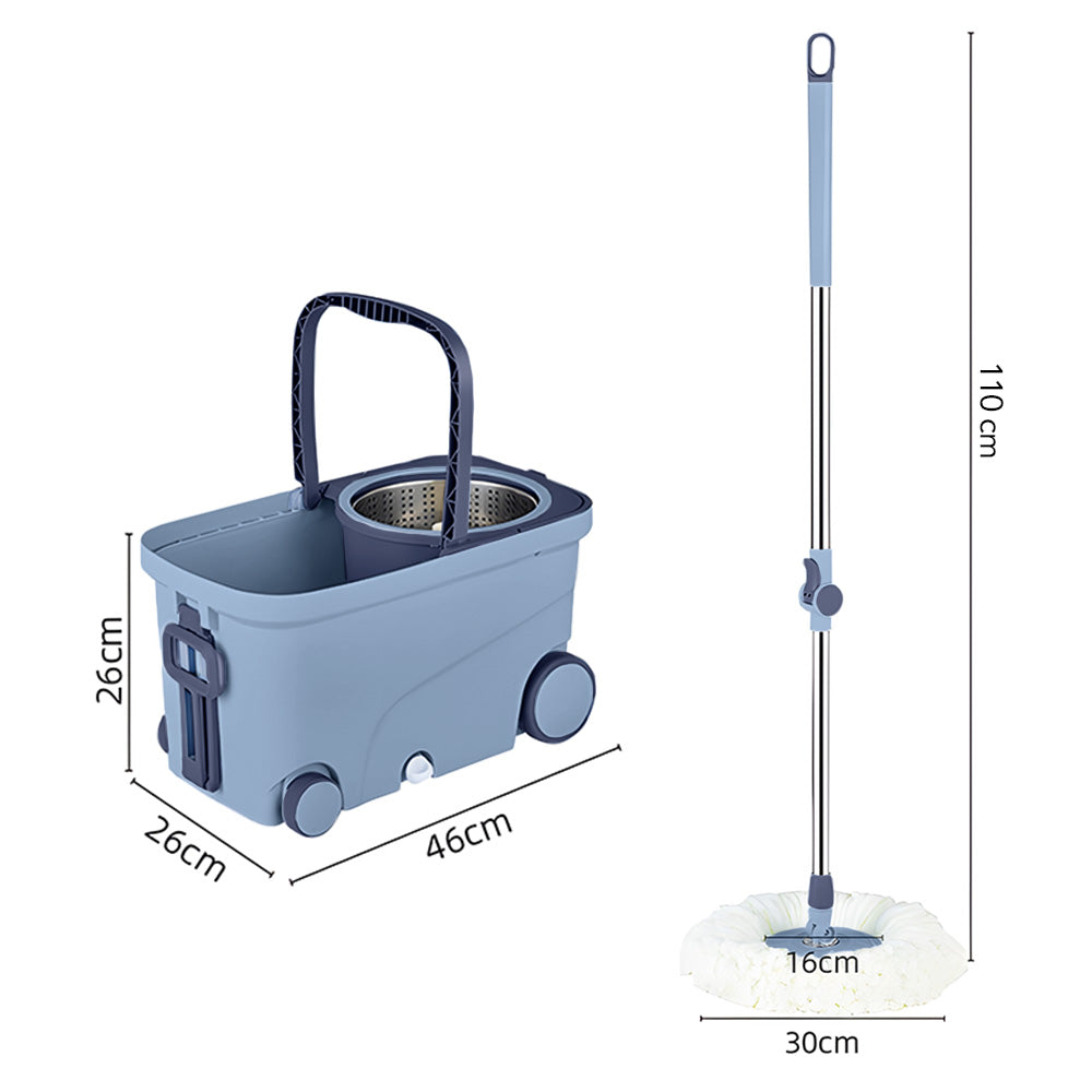 Trapeador Giratorio 2 Mopas con Ruedas Y Asa S4F