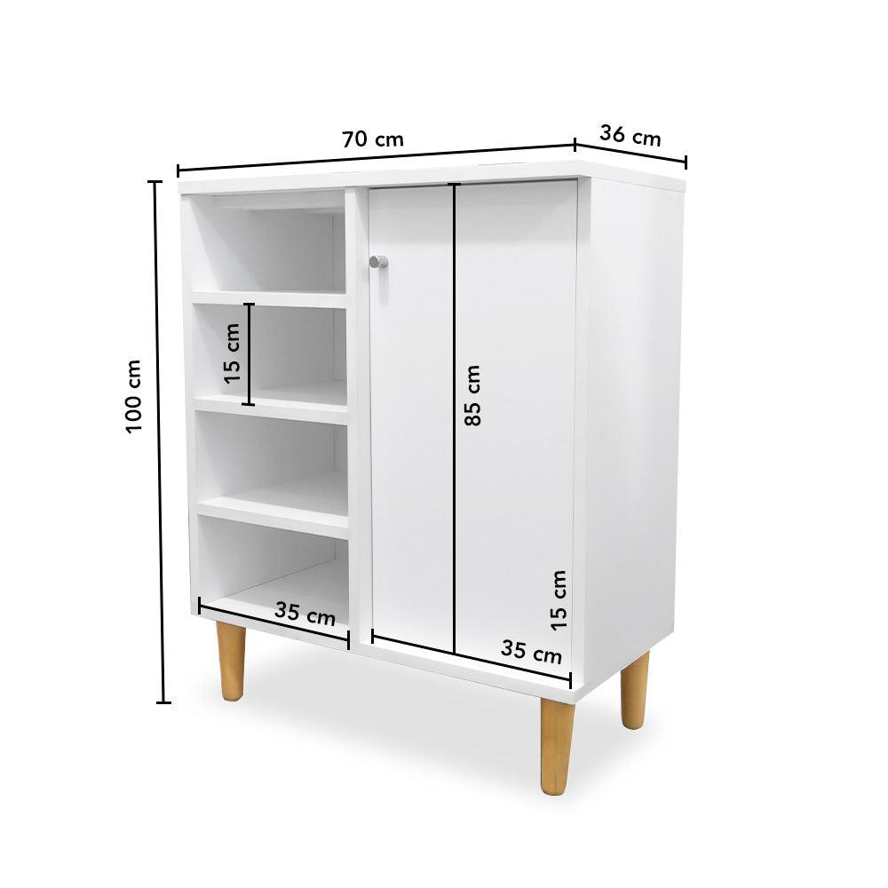 Mueble de Melamina 4 Niveles 1 Puerta Roma