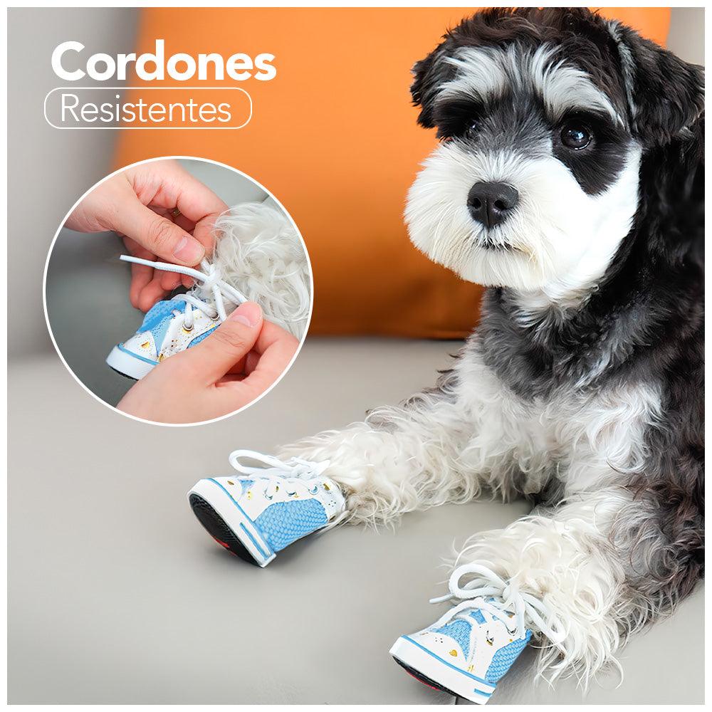 Zapatos para Perros Mascotas Antideslizante Celeste JJ3