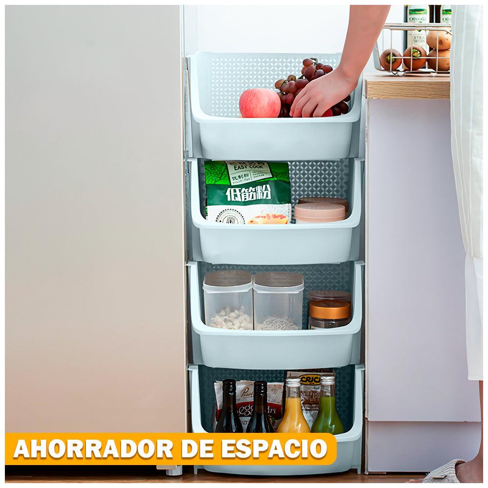 Pack X2 Caja Organizador Cesta Apilable Verdulero Frutero U80 - Keller Perú