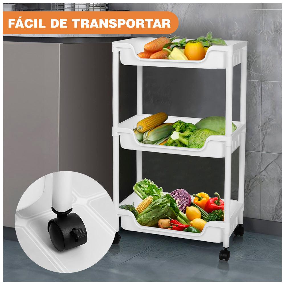 Carrito Organizador 3 Niveles con Ruedas para Baño C49 - Keller Perú