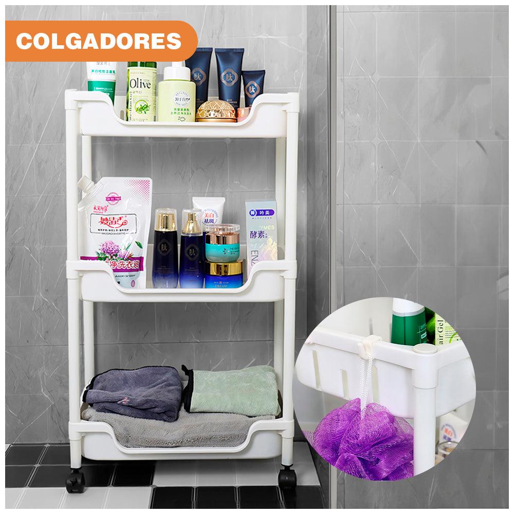 Carrito Organizador 3 Niveles con Ruedas para Baño C49 - Keller Perú