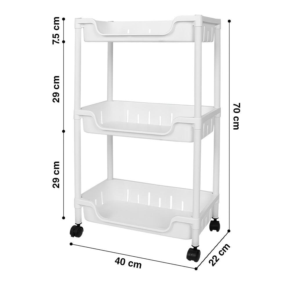 Carrito Organizador 3 Niveles con Ruedas para Baño C49 - Keller Perú