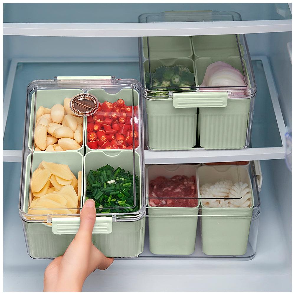 Caja Organizador Contenedor Alimentos Frutas Tapa 4 Divisiones F30 - Keller Perú