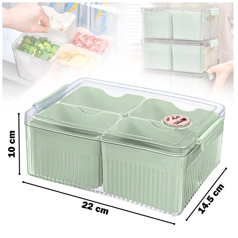 Caja Organizador Contenedor Alimentos Frutas Tapa 4 Divisiones F30 - Keller Perú