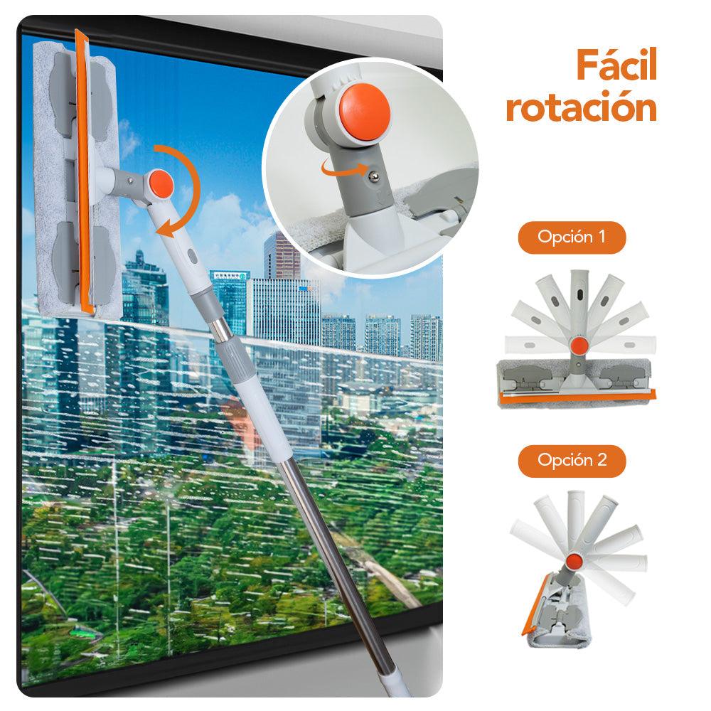 Limpia Vidrios Expandible 360° 2 en 1 Multifuncional con Secador y Mopa de Regalo F39 - Keller Perú